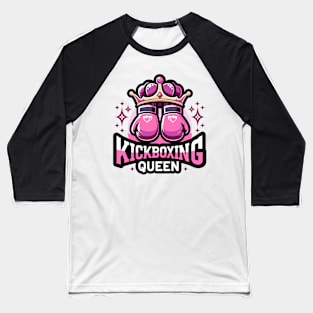 Kickboxing Queen Tee - Empowerment in the Ring with Heart Gloves Baseball T-Shirt